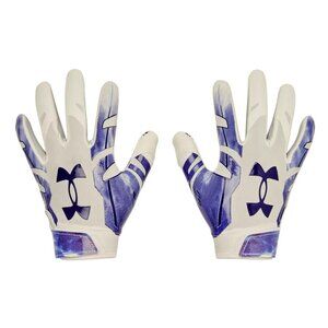 Under Armour Women's F8 Football Gloves Super Sticky Glue Grip White/Purple NWT